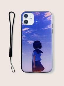 Figure Graphic iPhone Case With Lanyard