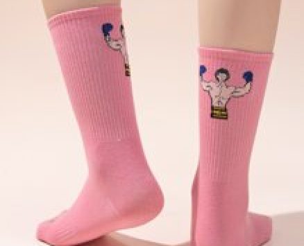 Figure Print Crew Socks