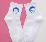Figure Print Crew Socks