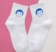 Figure Print Crew Socks