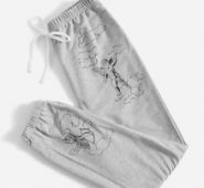 Figure Print Tie Front Sweatpants