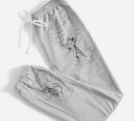 Figure Print Tie Front Sweatpants