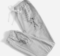 Figure Print Tie Front Sweatpants