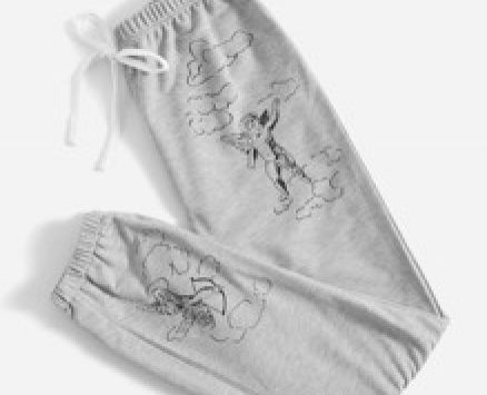 Figure Print Tie Front Sweatpants