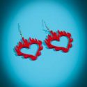 Flame Heart Drop Earrings