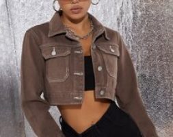 Flap Pocket Crop Denim Jacket