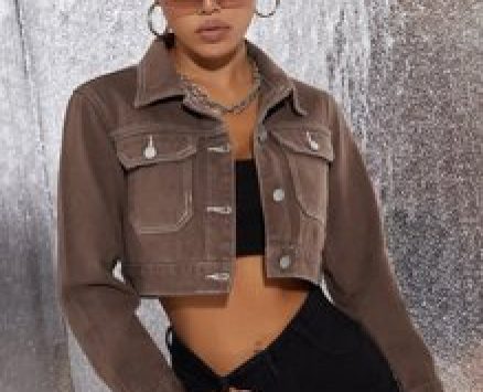 Flap Pocket Crop Denim Jacket