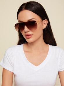 Flat Top Shield Sunglasses