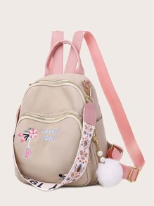 Floral Embroidery Backpack