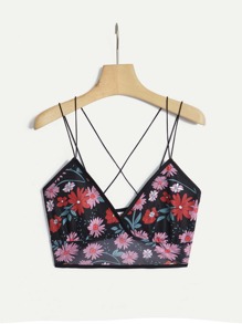 Floral Graphic Crop Cami