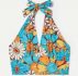 Floral Graphic Crop Halter Top