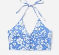 Floral Graphic Crop Halter Top