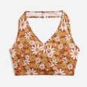 Floral Graphic Crop Halter Top