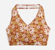 Floral Graphic Crop Halter Top