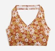 Floral Graphic Crop Halter Top