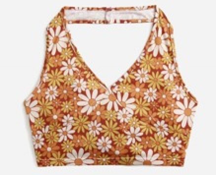 Floral Graphic Crop Halter Top
