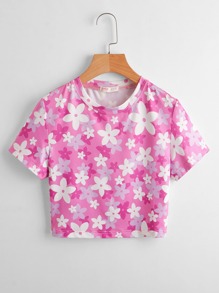 Floral Graphic Crop Tee