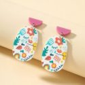 Floral Graphic Drop Earrings