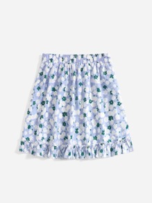 Floral Graphic Frill Skirt