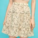 Floral Graphic Frill Skirt