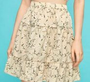 Floral Graphic Frill Skirt