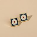 Floral Graphic Stud Earrings