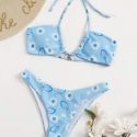 Floral Halter Bikini Swimsuit