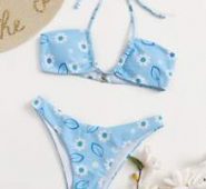 Floral Halter Bikini Swimsuit