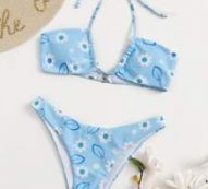 Floral Halter Bikini Swimsuit