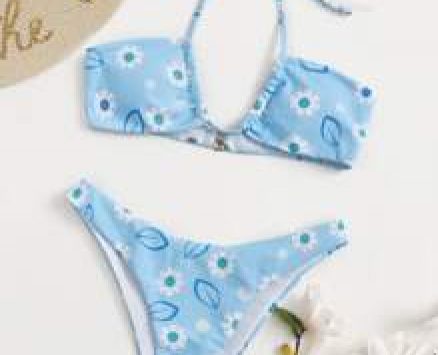Floral Halter Bikini Swimsuit