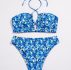 Floral Halter High Waisted Bikini Swimsuit