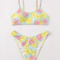 Floral High Leg Bikini Swimsuit