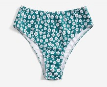 Floral High Waisted Bikini Bottom