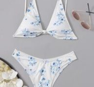 Floral Knot Decor Bikini Swimsuit