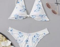 Floral Knot Decor Bikini Swimsuit