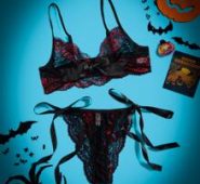 Floral Lace Bow Decor Lingerie Set