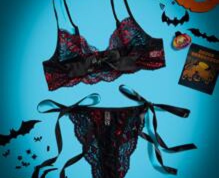 Floral Lace Bow Decor Lingerie Set