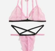 Floral Lace Choker Lingerie Set