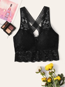 Floral Lace Criss Cross Bralette