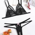 Floral Lace Criss Cross Lingerie Set