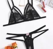 Floral Lace Criss Cross Lingerie Set
