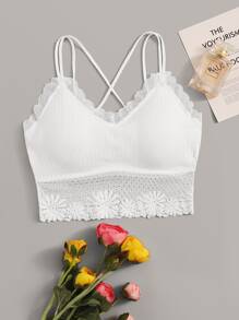 Floral Lace Crisscross Bralette