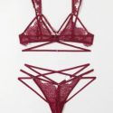 Floral Lace Harness Lingerie Set