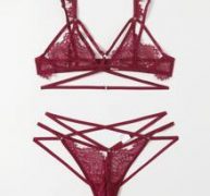 Floral Lace Harness Lingerie Set