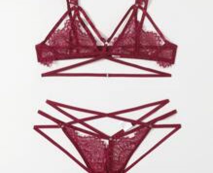 Floral Lace Harness Lingerie Set