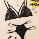 Floral Lace Harness Lingerie Set