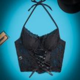 Floral Lace Lace-up Front Bralette