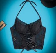 Floral Lace Lace-up Front Bralette