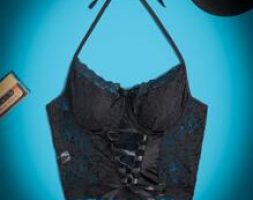 Floral Lace Lace-up Front Bralette