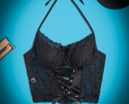 Floral Lace Lace-up Front Bralette